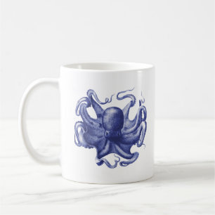 Coastal Indigo Sea Life Octopus Mug