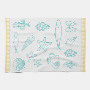 Coastal Italian Kitchen Print   Sorrento Blue  Towel