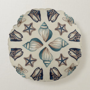 Coastal Kaleidoscope I Round Pillow