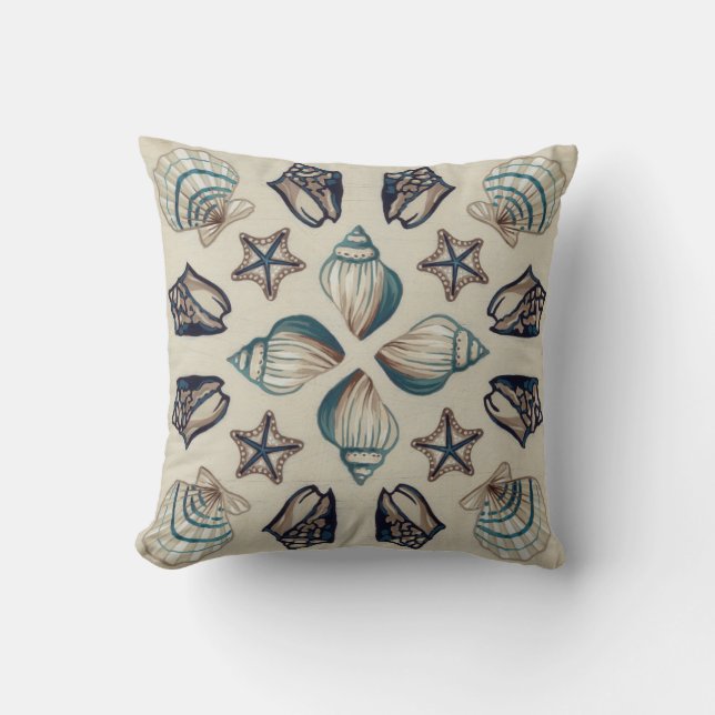 Coastal Kaleidoscope I Throw Pillow (Front)