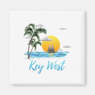 Coastal Key West Sailing Sunset Magnet