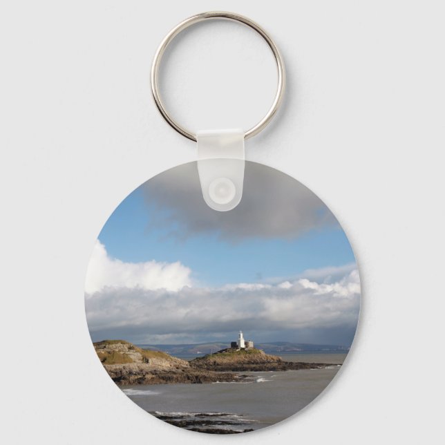 Coastal landscape and lighthouse keychain (Front)