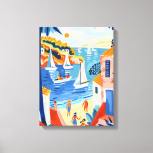 Coastal Landscape: Favista Art with Sailors and Ho Canvas Print