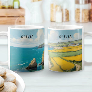 Coastal Landscape Ocean Beach Personalized Coffee Mug