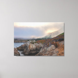 Coastal Landscape with Fog at Sunrise Canvas Print