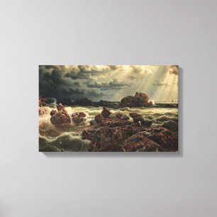 Coastal Landscape with Ships on the Horizon Canvas Print