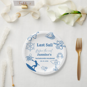 Coastal Last Sail Before the Veil Bachelorette  Paper Plate