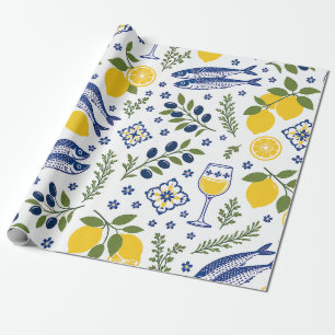 Coastal Lemon Gift Wrap