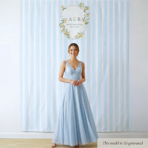 Coastal Lemon Wedding Backdrop Photo Booth Tapestry