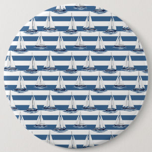 Coastal Life Oceans Blue 6 Inch Round Button