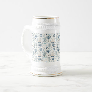 Coastal Life Oceans Blue Beer Stein