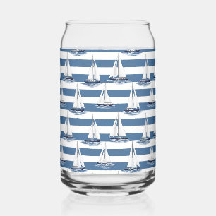 Coastal Life Oceans Blue Can Glass