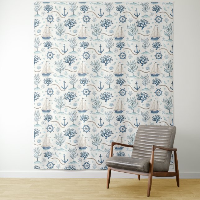 Coastal Life Oceans Blue Tapestry (In Situ)