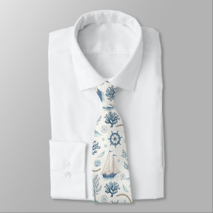 Coastal Life Oceans Blue Tie