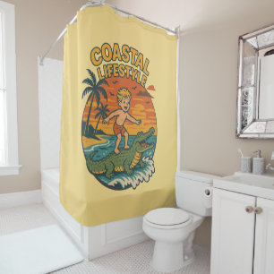 Coastal Lifestyle Gator Surfing - Retro Surf Beach