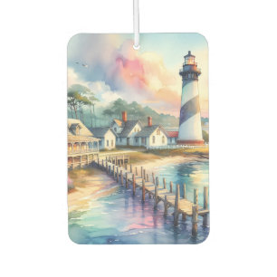 Coastal Lighthouse & Beach Cottages Scene Air Freshener