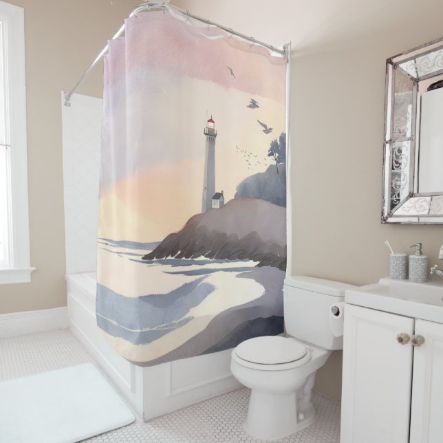Coastal Lighthouse | Beach Watercolor Painting (In Situ)