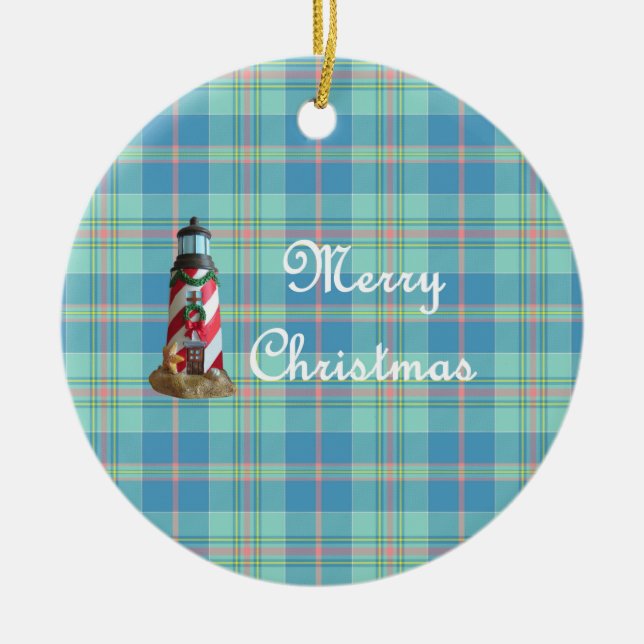 Coastal Lighthouse Christmas Ornament (Front)