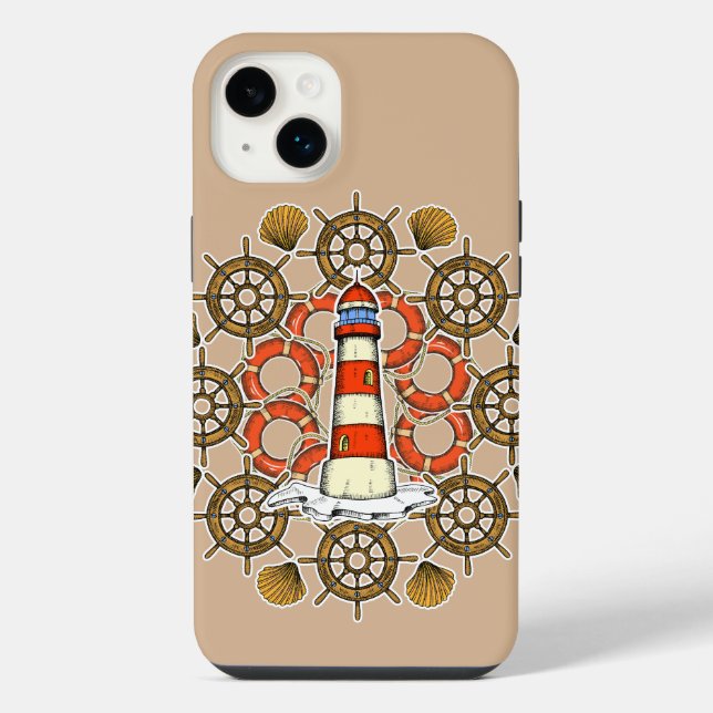 Coastal Lighthouse Illustration iPhone Case (Back)