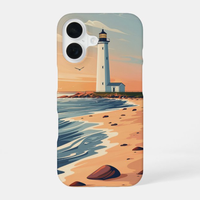Coastal Lighthouse iPhone 16 Case (Back)