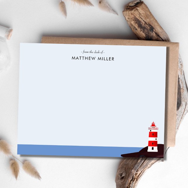 Coastal Lighthouse Personalized Blue  Card (Creator Uploaded)