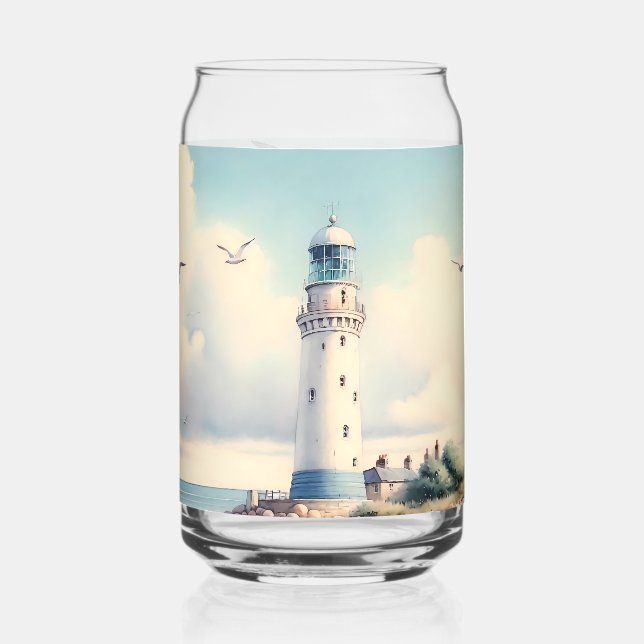 Coastal Lighthouse Seagulls Pastel Sky Serenity (Verso)