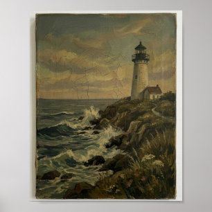 Coastal Lighthouse Seascape II Poster