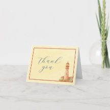 Coastal Lighthouse Thank You Card