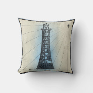 Coastal Lighthouse Throw Pillow