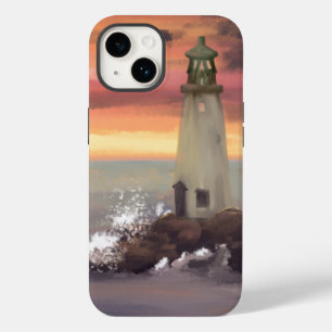Coastal Lighthouse With Pink And Orange Sky Case-Mate iPhone 14 Case