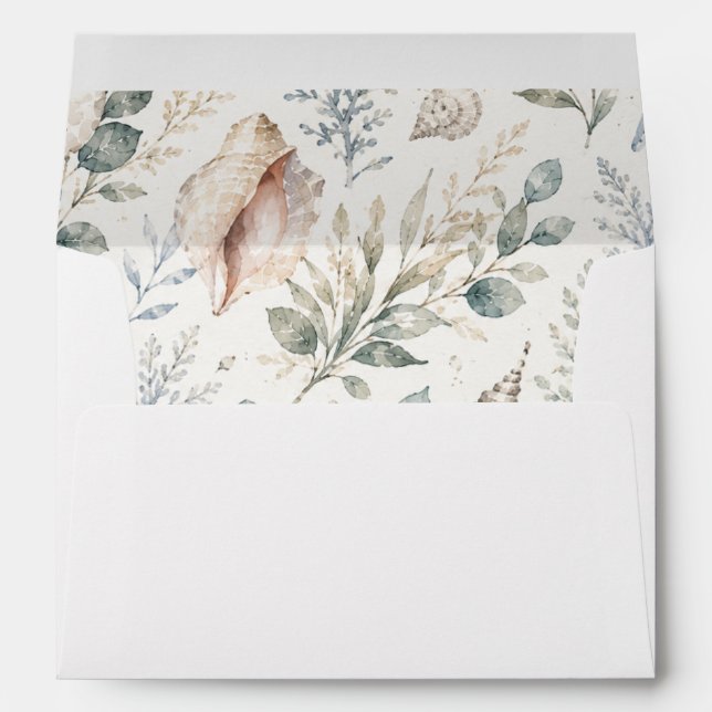 Coastal Lined Wedding Envelope (Back (Bottom))