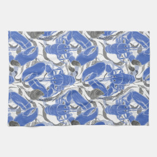 Coastal Living Blue Lobsters Kitchen Towel