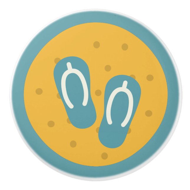 Coastal Living Design, Flip Flops Sandles Ceramic Knob (Front)