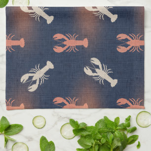 Coastal Lobster Pattern – Nautical Seafood Summer Kitchen Towel