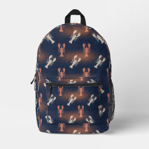 Coastal Lobster Pattern – Nautical Seafood Summer  Printed Backpack