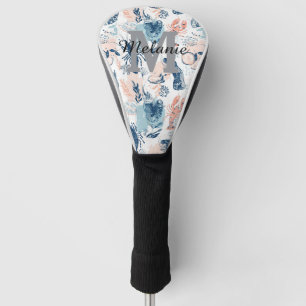 Coastal Lobster Seafood Blue Peach Nautical Golf Head Cover