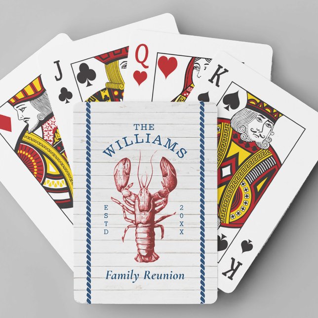 Coastal Lobster Seaside Family Reunion Playing Cards (Creator Uploaded)