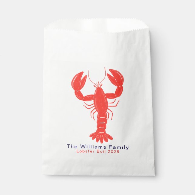 Coastal Lobster Summer Nautical Invitation Favour Bag (Front)