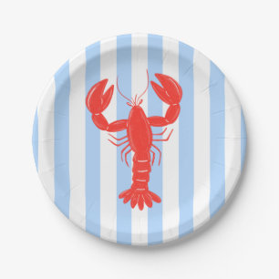 Coastal Lobster Summer Nautical Invitation Paper Plate