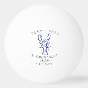 Coastal Lobster Wedding Rehearsal Dinner Sticker Ping Pong Ball