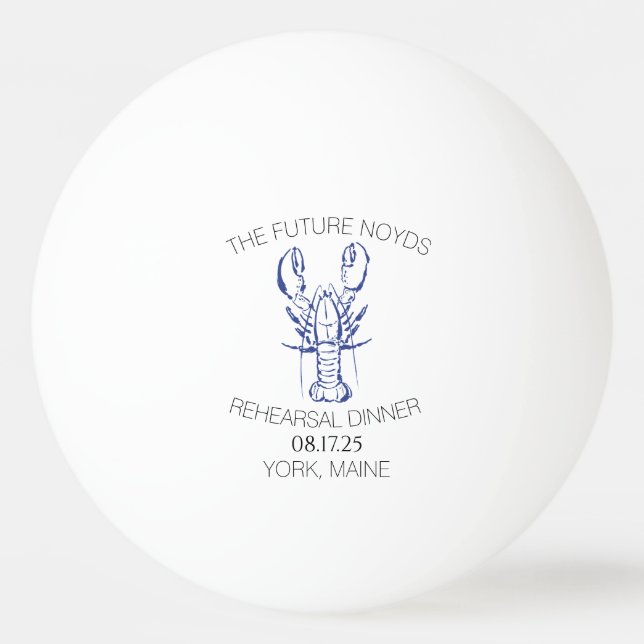 Coastal Lobster Wedding Rehearsal Dinner Sticker Ping Pong Ball (Front)