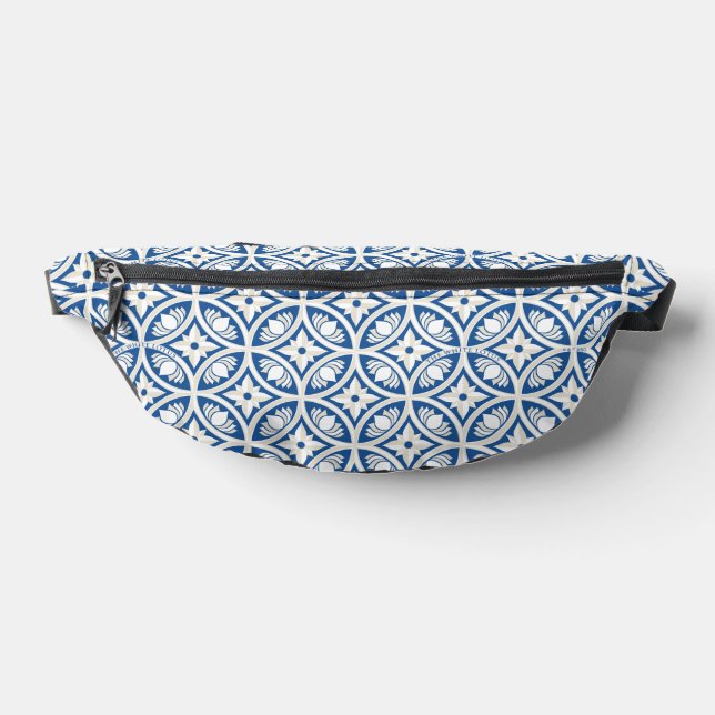 Coastal Lotus Tile Pattern - The White Lotus Fanny Pack (Lay Down)