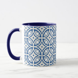 Coastal Lotus Tile Pattern - The White Lotus Mug