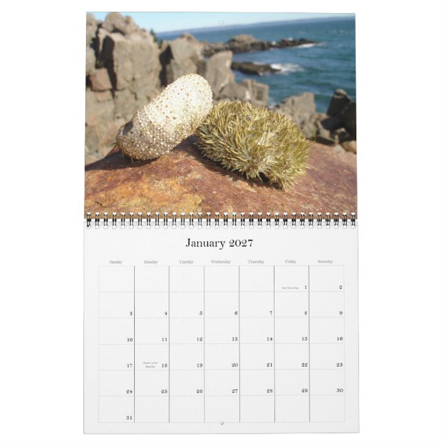 Coastal Maine Calendar (Jan 2027)