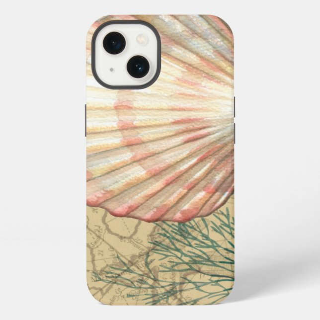 Coastal Map Collage iPhone Case (Back)