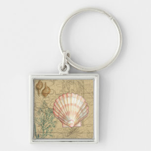 Coastal Map Collage Keychain