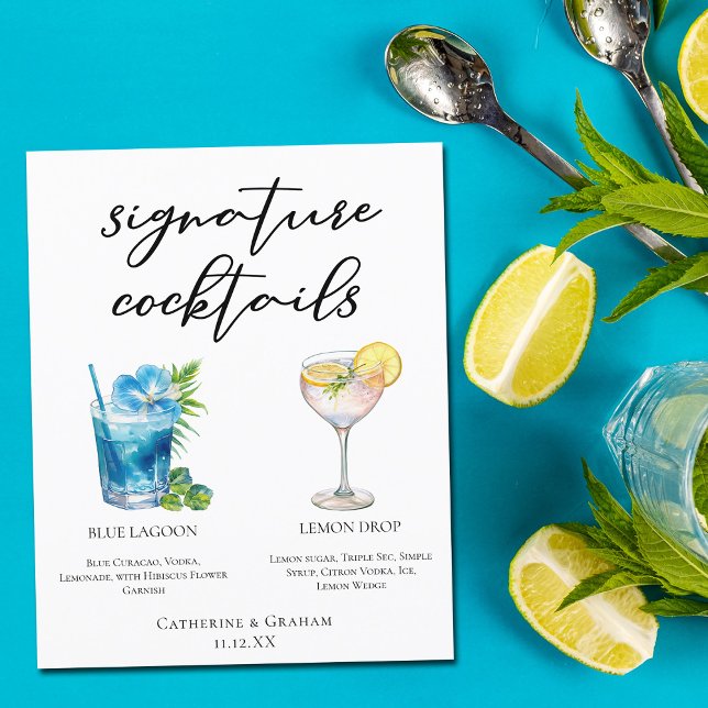 Coastal Mariage Signature Cocktails Menu (Créateur téléchargé)