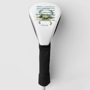 Coastal Marine Life Watercolor Crab Art,  Golf Head Cover