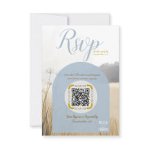 Coastal Meadow RSVP  QR Code | Elegant Blue Arch 