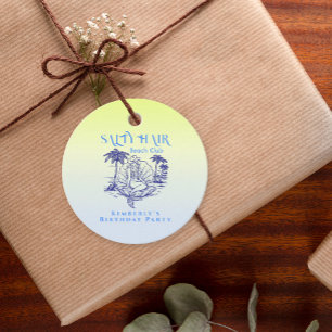 Coastal Mermaid Blue Cowgirl Summer Birthday  Favour Tags